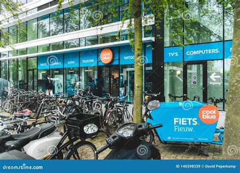 coolblue xxl consumer electronic store zuidas amsterdam bakfiets editorial stock image image