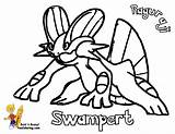 Pokemon Pages Swampert Coloring Colouring Mudkip Colou Sheets sketch template
