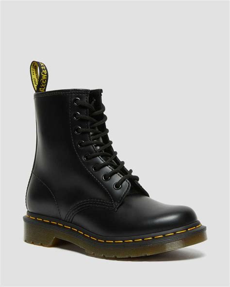 womens smooth leather lace  boots dr martens official