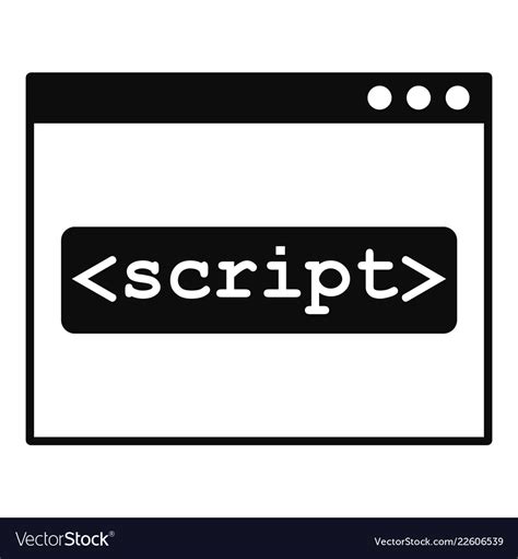 script window icon simple style royalty  vector image