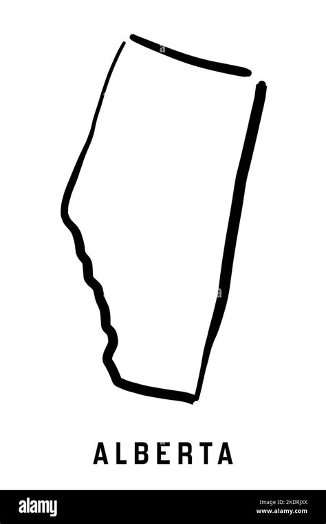 alberta map outline smooth simple hand drawn canadian province shape
