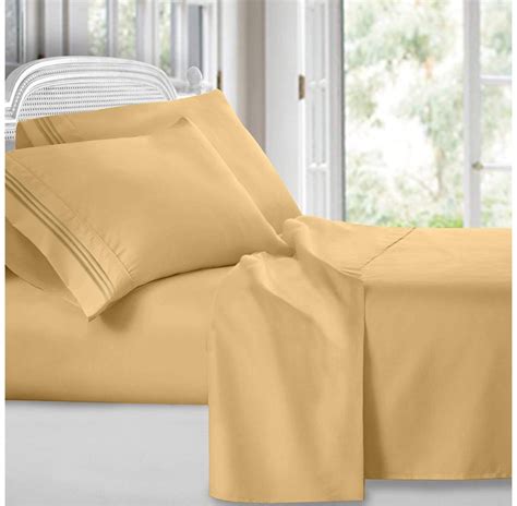 luxury gold yellow bed sheet set  bedroom collection
