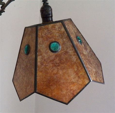 Turquoise Jeweled Light Amber Mica Shade By Nym Arts For Your Vintage