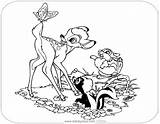 Bambi Coloring Pages Thumper Disneyclips Flower sketch template