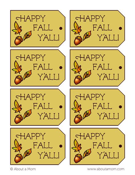 fall gift tag printables  printable templates