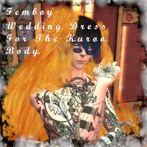 life marketplace femboy gold wedding dress   kuroo body
