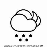 Hail Coloring Weather Icon Clouds Snowfall Snow Rain Night Pages 512px sketch template