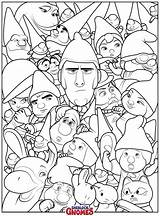 Gnomes Sherlock Coloring Pages Characters Print Size sketch template