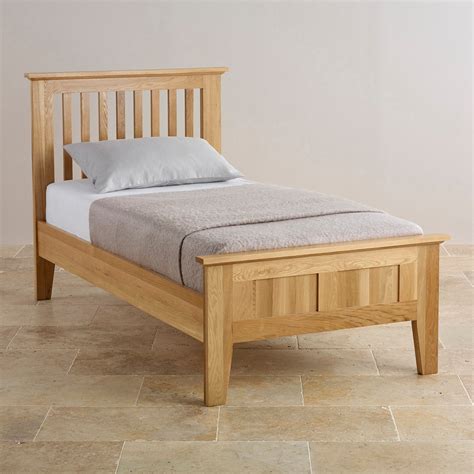 bevel single bed  natural solid oak oak furniture land