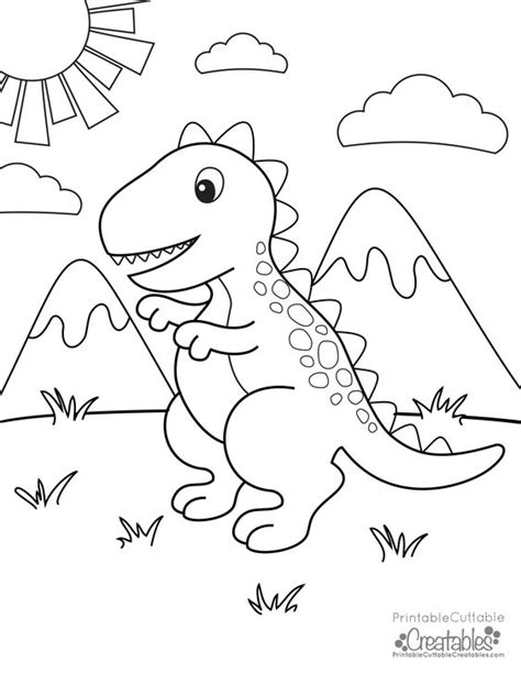 cute dinosaur coloring pages  instant