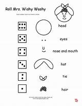 Wishy Mrs Printables Washy Worksheets Makinglearningfun Fun Learning Dice Template Roll Pages Credit Larger Coloring sketch template
