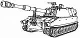 M109 Howitzer Propelled 155mm Self Medium sketch template