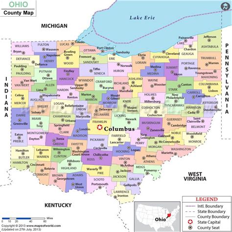 Ohio County Map Good To Have For Future Reference Ohio