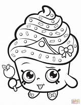 Coloring Cupcake Pages Shopkin Queen Printable sketch template