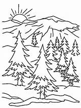 Mountain Coloring Pdf Colouring Pages Printable Scenery sketch template