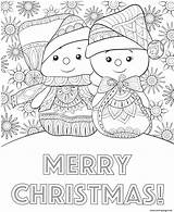 Joyeux Neige Merry Bonhomme Snowmen Adulte sketch template