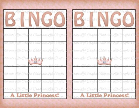 blank baby shower bingo cards