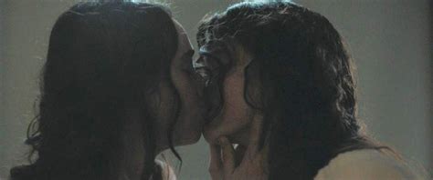 margaret qualley and rebecca dayan lesbian kiss scene from novitiate