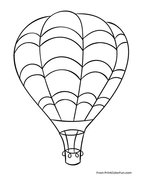 huge hot air balloon flying   sky coloring page print color fun