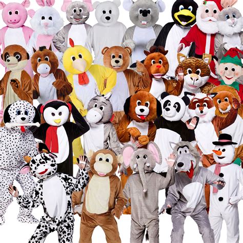 adult deluxe mascot animals ladies mens big head novelty fancy dress