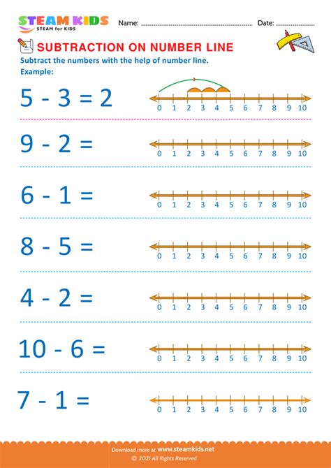 math worksheet subtraction  number  worksheet  steam kids