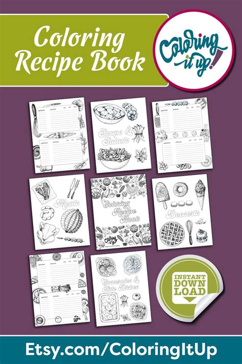 coloring recipe book  shown