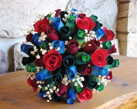 wooden roses from camelot christmas barn wedding flowers