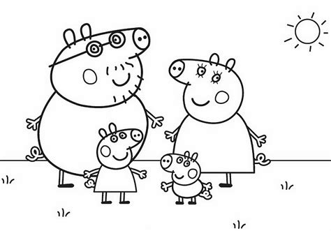peppa family coloring pages coloring pages
