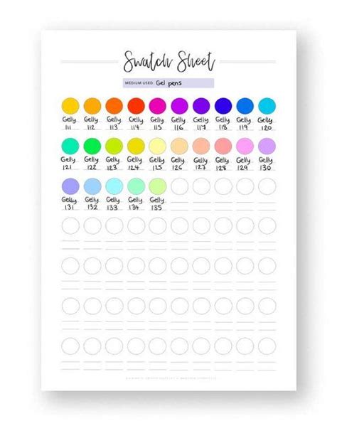 printable color swatch chart