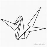 Origami Crane Tsuru Grue Swan Geometrico Cubista sketch template