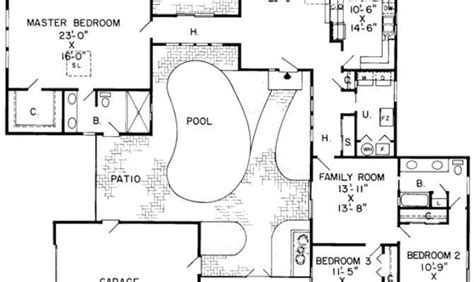 house plans  courtyard pools   change  life home plans blueprints
