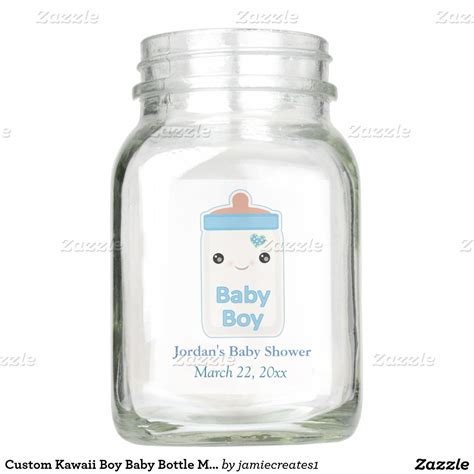custom kawaii boy baby bottle mason jar zazzlecom baby bottles