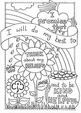 Coloring Rainbows Girlguiding Daisies Juniors Pledge Brownies Petals Guiding sketch template
