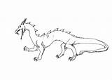 Wingless Dragon sketch template