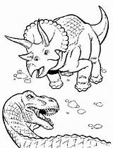 Coloring Triceratops Rex Fighting Colorluna Color sketch template