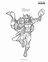Thor Coloring Superhero Fun Super sketch template