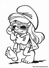 Coloring Pages Smurfs Smurf Smurfette Kids sketch template