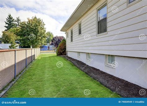 house exterior view  side wall  green grass stock image image