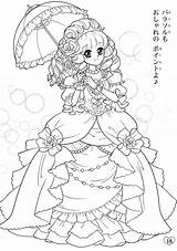 Coloring Anime Pages Manga Girls Kawaii Adults Printable Books Cute Colouring 1000 Force Book Shojo Glitter Coloriage Dress Umbrela Color sketch template