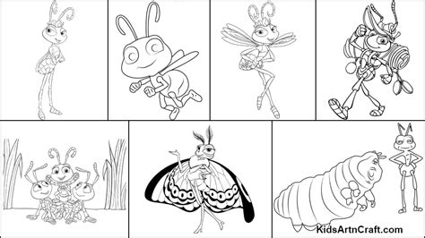 bugs life coloring pages  kids  printables kids art craft
