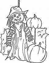 Coloring Scarecrow Pages Halloween Color Kids Printable Print Easy Scarecrows Halloween1 Girl Fall Horror Scary Children Thanksgiving Witches Sheets Autumn sketch template