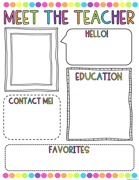 meet  teacher template printable  printable templates