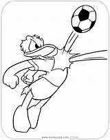 Donald Duck Coloring Pages Soccer Disneyclips Playing sketch template