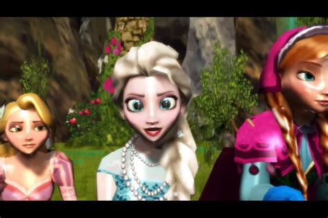 [mmd] Super Bass Elsa Anna Rapunzel Youtube
