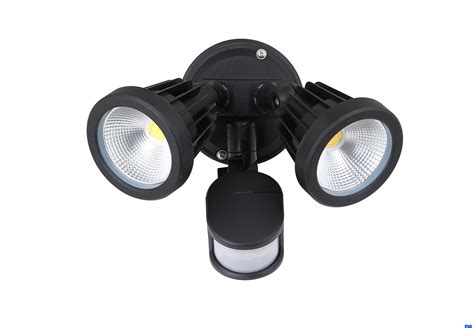 twin led spot light tri colour  inbuilt sensor black ip rated