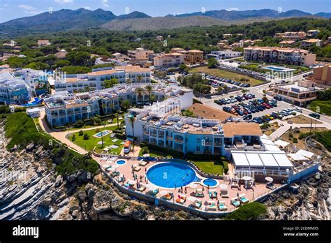steep coast beach  hotel viva cala mesquida resort  res stock