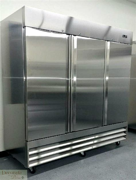 81 Refrigerator Restaurant 3 Locking Doors Stainless Steel 72 Cu Ft