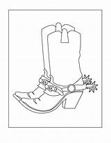 Coloring Cowboy Spurs Boots Pages Rocks Shoes Choose Board sketch template