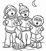 Coloring Carolers Christmas Holiday Pages Color Printable Kids Printables sketch template
