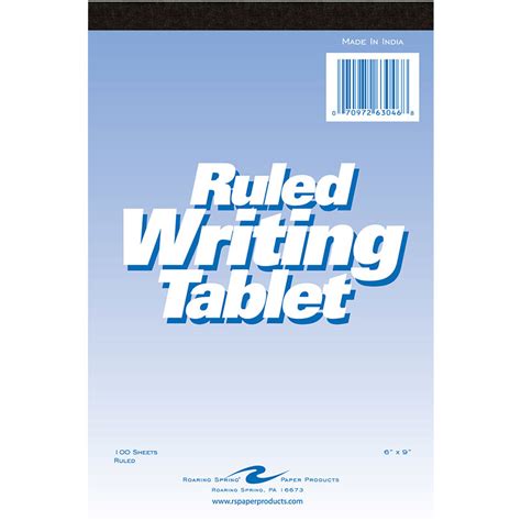 writing tablet  ruled writing pads roaring spring paper products